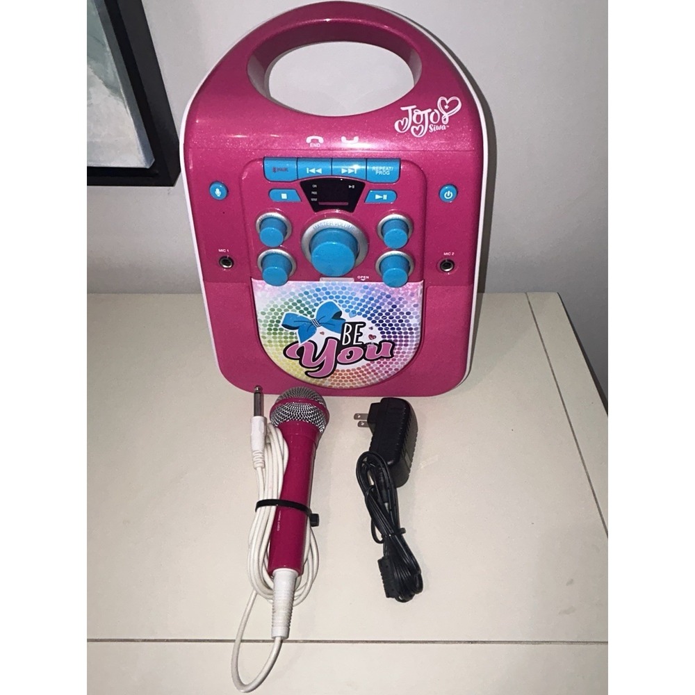 JoJo Siwa Karaoke Machine CD Player Bluetooth w/Mic Cord & CD Tested Works